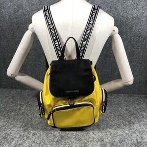 Michael Kors Backpack Womens Small Yellow Black Nylon Drawstring